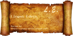 Linges Edvin névjegykártya